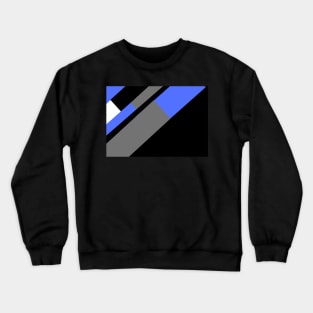 Blue,, White, Black, and Grey Rectangle and Triangle pattern Crewneck Sweatshirt